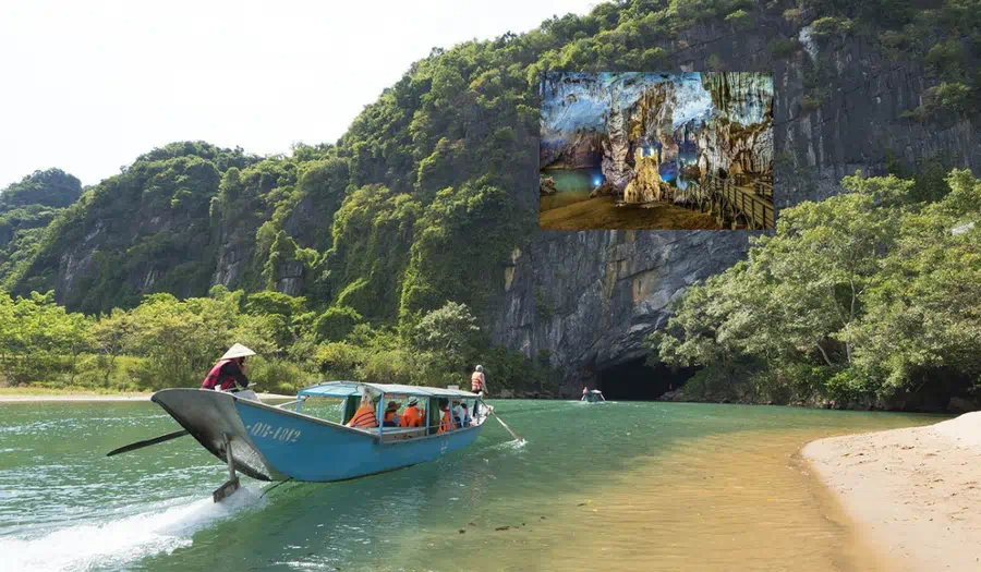 Thuyền vào hang động Phong Nha Kẻ Bàng - Kỳ quan lòng đất tour Miền Trung