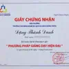 Giấy chứng nhận hoàn thành khóa phương pháp giảng dạy hiện đại
